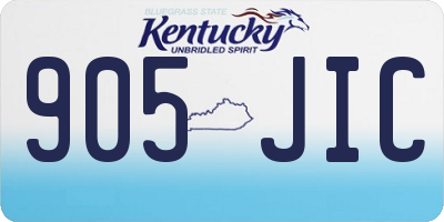 KY license plate 905JIC