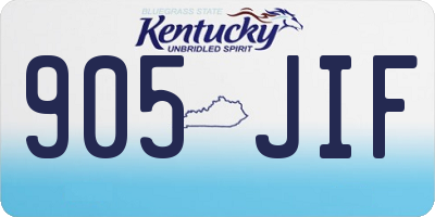 KY license plate 905JIF