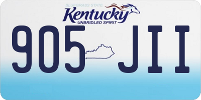 KY license plate 905JII