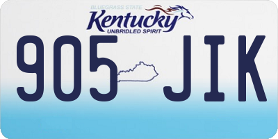KY license plate 905JIK