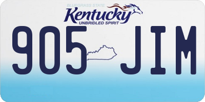 KY license plate 905JIM