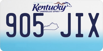 KY license plate 905JIX