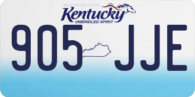 KY license plate 905JJE
