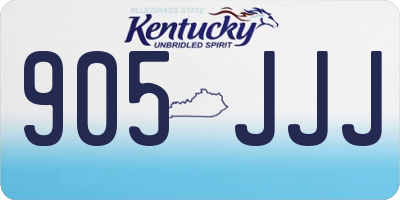 KY license plate 905JJJ