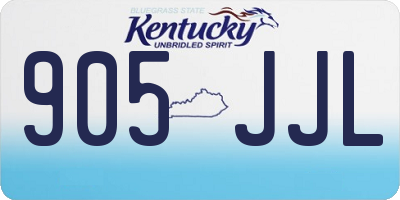 KY license plate 905JJL