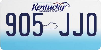 KY license plate 905JJO