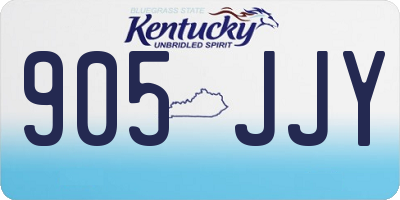 KY license plate 905JJY