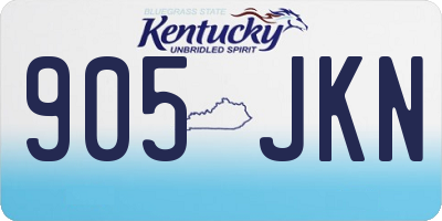 KY license plate 905JKN