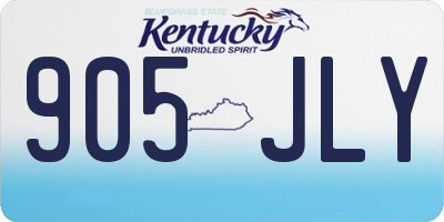 KY license plate 905JLY