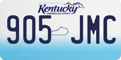 KY license plate 905JMC