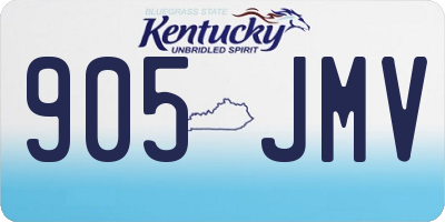 KY license plate 905JMV