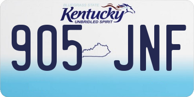 KY license plate 905JNF