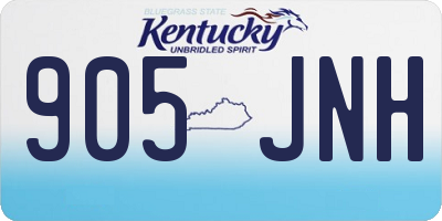 KY license plate 905JNH
