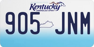 KY license plate 905JNM