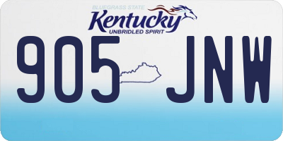 KY license plate 905JNW