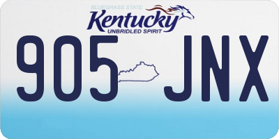 KY license plate 905JNX