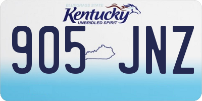 KY license plate 905JNZ