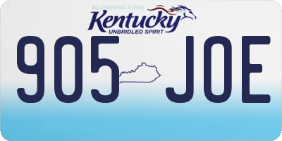 KY license plate 905JOE