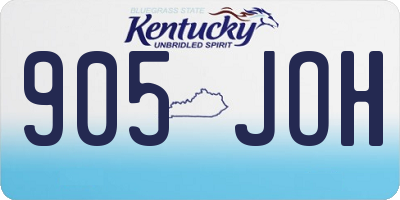 KY license plate 905JOH