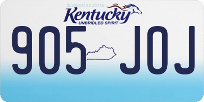 KY license plate 905JOJ