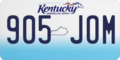 KY license plate 905JOM