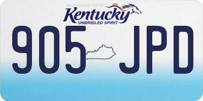 KY license plate 905JPD