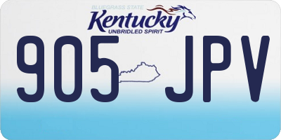 KY license plate 905JPV