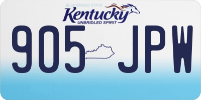 KY license plate 905JPW