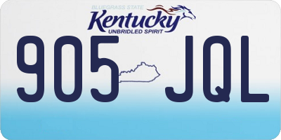 KY license plate 905JQL