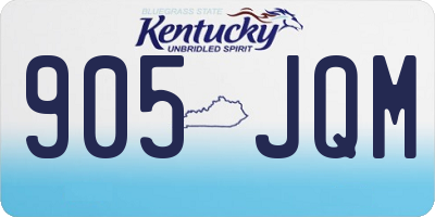 KY license plate 905JQM