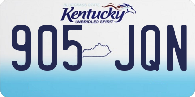 KY license plate 905JQN