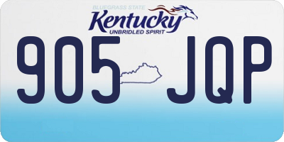 KY license plate 905JQP