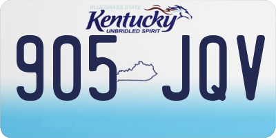 KY license plate 905JQV