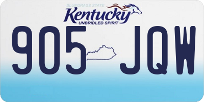 KY license plate 905JQW
