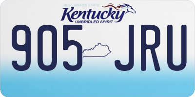 KY license plate 905JRU