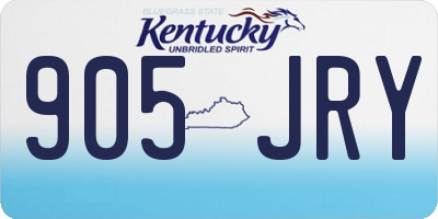 KY license plate 905JRY