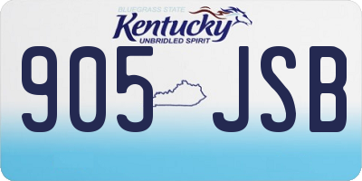 KY license plate 905JSB