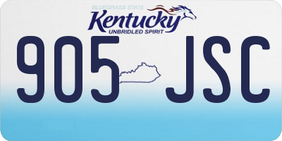 KY license plate 905JSC