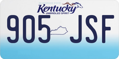 KY license plate 905JSF