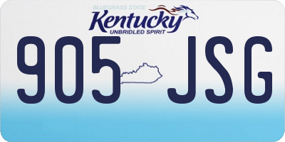 KY license plate 905JSG
