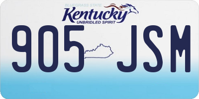 KY license plate 905JSM