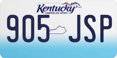 KY license plate 905JSP