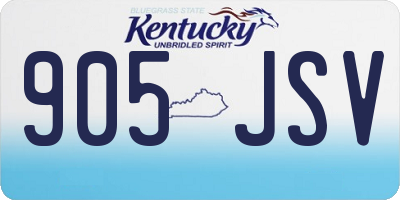 KY license plate 905JSV