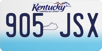 KY license plate 905JSX