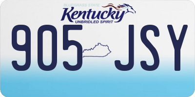 KY license plate 905JSY