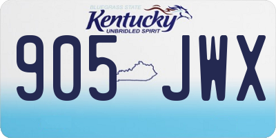 KY license plate 905JWX