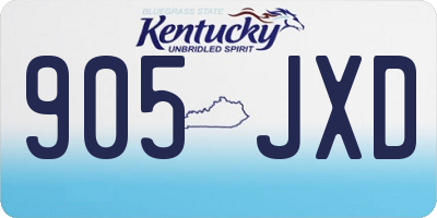KY license plate 905JXD