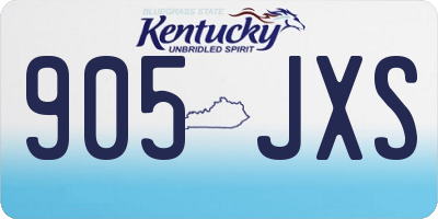 KY license plate 905JXS