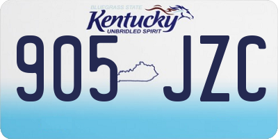 KY license plate 905JZC
