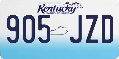 KY license plate 905JZD